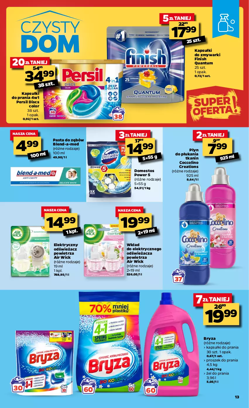 Gazetka promocyjna Netto - Oferta tygodnia - ważna 01.03 do 06.03.2021 - strona 13 - produkty: Air Wick, Blend-a-Med, Bryza, Coccolino, Domestos, Finish, Kapsułki do prania, Odświeżacz powietrza, Pasta do zębów, Persil, Płyn do płukania, Proszek do prania, Zmywarki