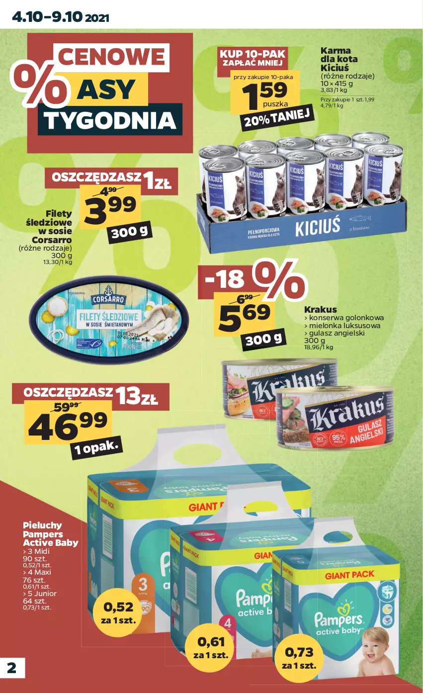 Gazetka promocyjna Netto - Gazetka spożywcza - ważna 04.10 do 09.10.2021 - strona 2 - produkty: Krakus, Pampers, Pieluchy, Ser, Sos