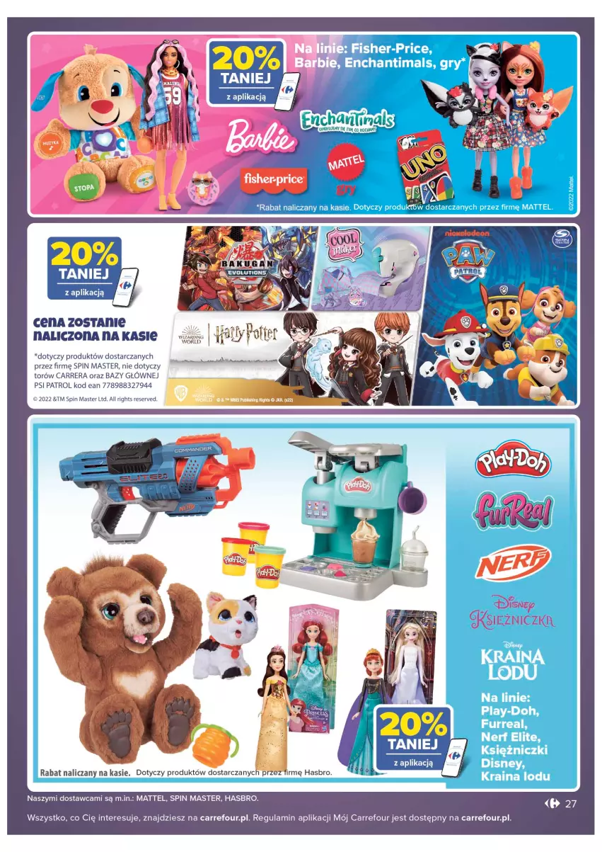 Gazetka promocyjna Carrefour - Gazetka Carrefour - ważna 08.11 do 19.11.2022 - strona 29 - produkty: Carrera, Hasbro, Mattel, Psi Patrol, Ser