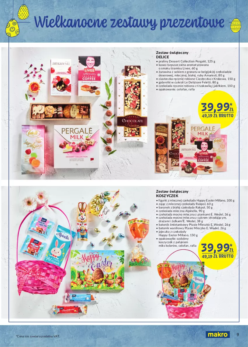 Gazetka promocyjna Makro - [Oferta specjalna] Przepis na Wielkanoc - ważna 25.03 do 03.04.2021 - strona 9 - produkty: Baton, Deser, E. Wedel, Fa, Gala, Galaretki, Gra, Granat, Kawa, Kawa rozpuszczalna, Kosz, LG, Mleczko, Praliny, Ptasie mleczko, Ser, Sok, Tonik