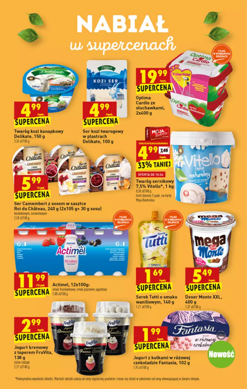 Gazetka promocyjna Biedronka - W tym tygodniu - ważna 08.04 do 14.04.2021 - strona 19 - produkty: Camembert, Deser, Fa, Fanta, Jogurt, Monte, Ser, Ser kozi, Serek, Sos, Top, Twaróg, Wino