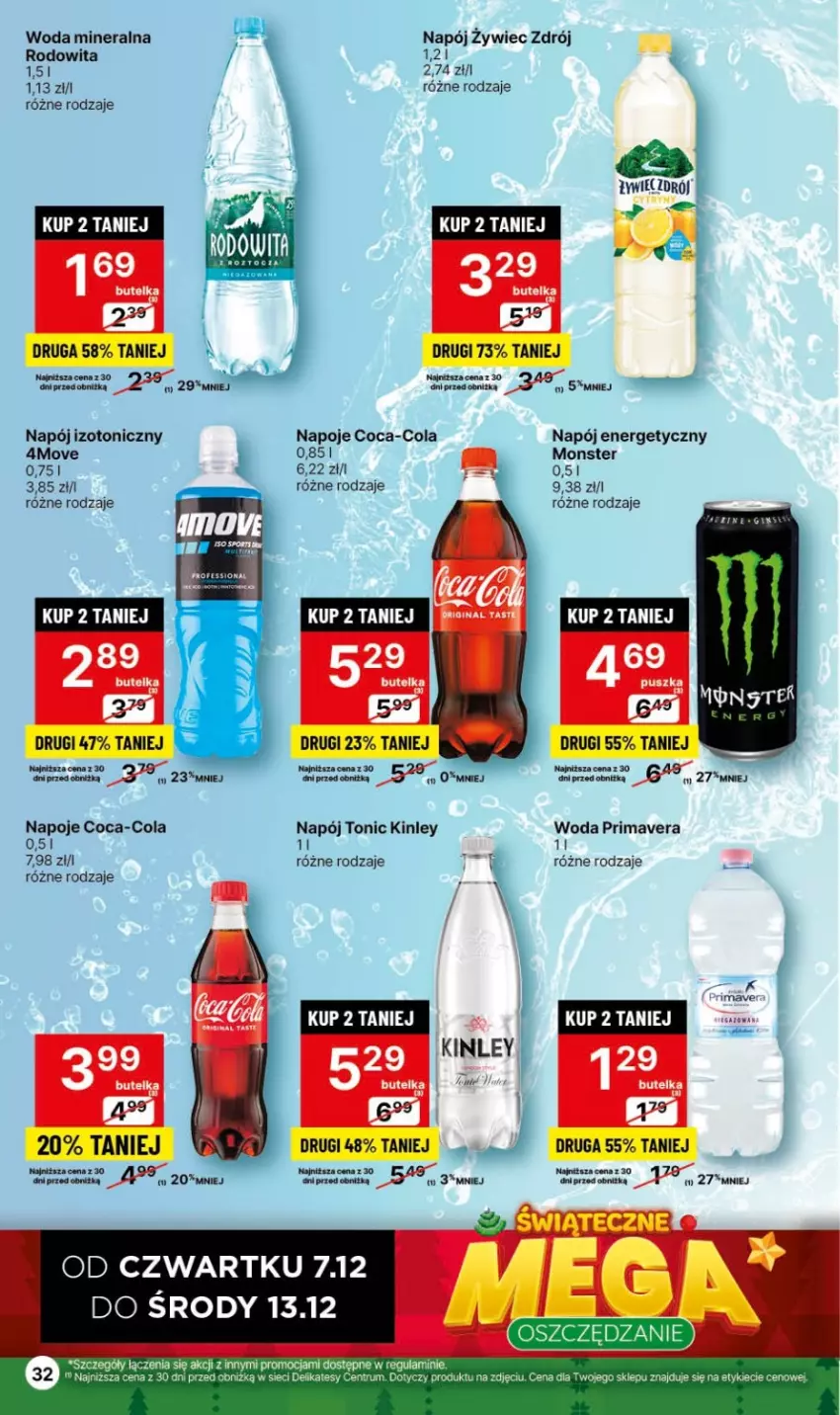 Gazetka promocyjna Delikatesy Centrum - NOWA GAZETKA Delikatesy Centrum od 7 grudnia! 7-13.12.2023 - ważna 07.12 do 13.12.2023 - strona 32 - produkty: Coca-Cola, Napój, Napój energetyczny, Napój izotoniczny, Napoje, Prima, Primavera, Rum, Woda, Woda mineralna