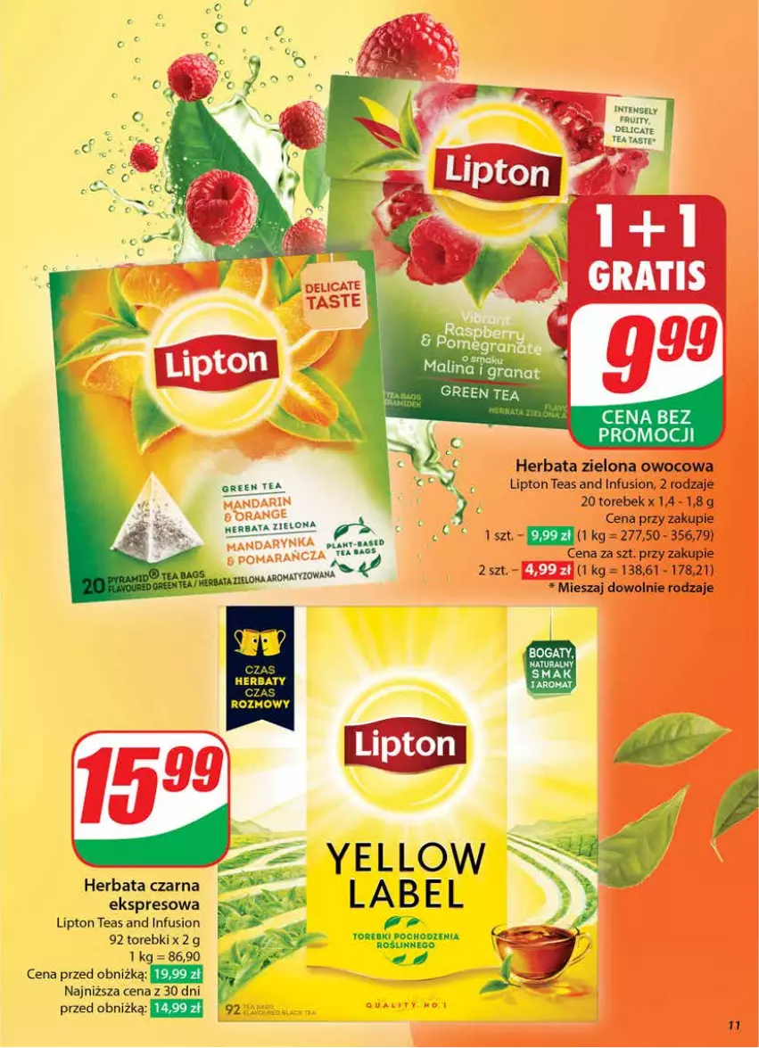 Gazetka promocyjna Dino - Gazetka 41 / 2024 - ważna 09.10 do 15.10.2024 - strona 11 - produkty: Fusion, Herbata, Herbata czarna, Lipton