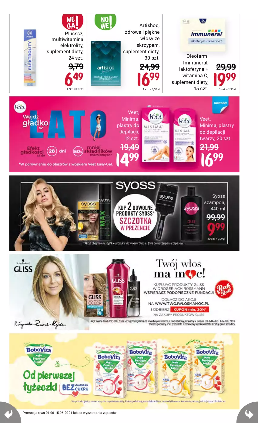 Gazetka promocyjna Rossmann - Czerwiec I - ważna 01.06 do 15.06.2021 - strona 13 - produkty: Fa, Oleo, Oleofarm, Plastry do depilacji, Suplement diety, Veet