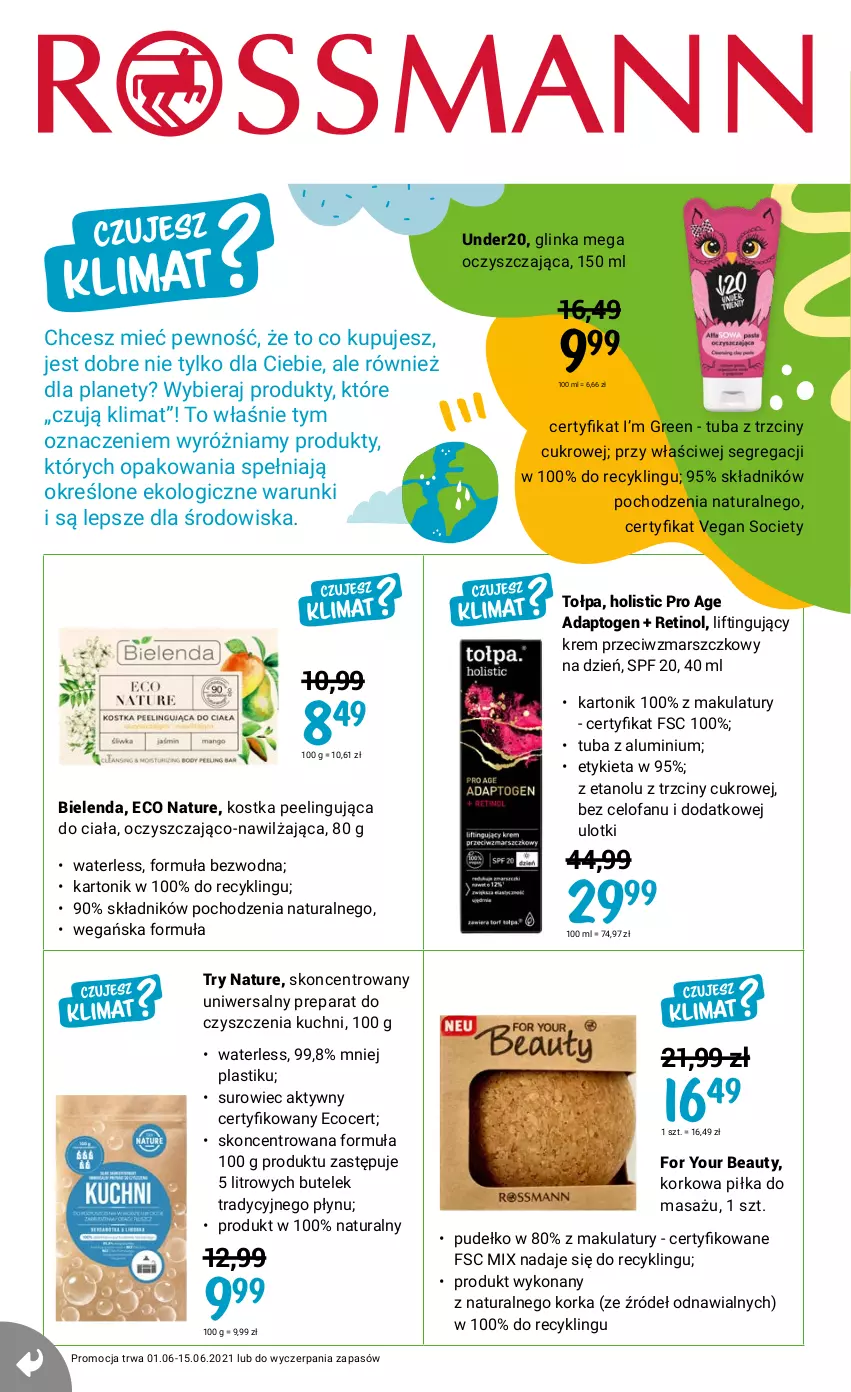 Gazetka promocyjna Rossmann - Czerwiec I - ważna 01.06 do 15.06.2021 - strona 20 - produkty: Bielenda, Fa, For Your Beauty, Inka, Krem przeciwzmarszczkowy, Mars, Orka, Peeling, Preparat do czyszczenia, Pudełko, Tołpa, Tonik