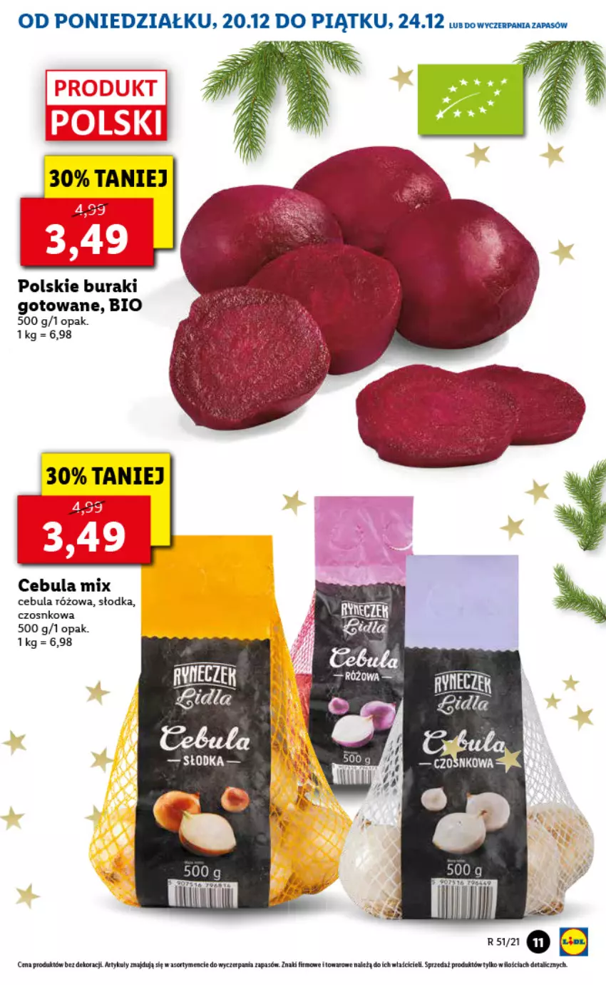 Gazetka promocyjna Lidl - GAZETKA - ważna 20.12 do 24.12.2021 - strona 11 - produkty: Buraki, Cebula, Fa, Por