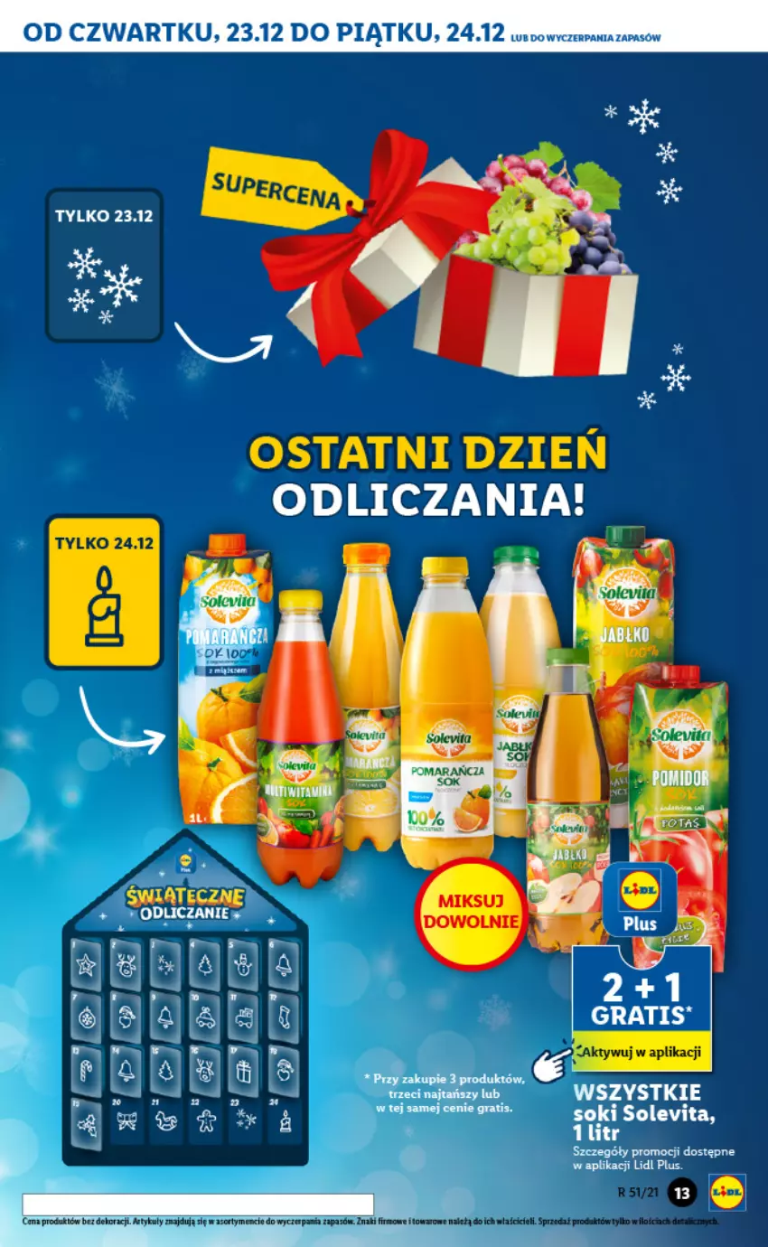 Gazetka promocyjna Lidl - GAZETKA - ważna 20.12 do 24.12.2021 - strona 13 - produkty: Fa, LANA, Sok