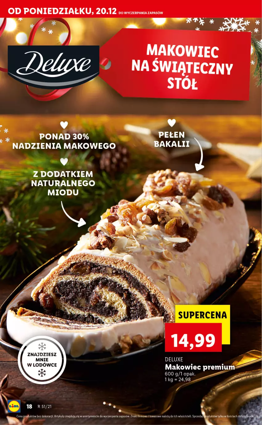 Gazetka promocyjna Lidl - GAZETKA - ważna 20.12 do 24.12.2021 - strona 18 - produkty: Fa, Makowiec