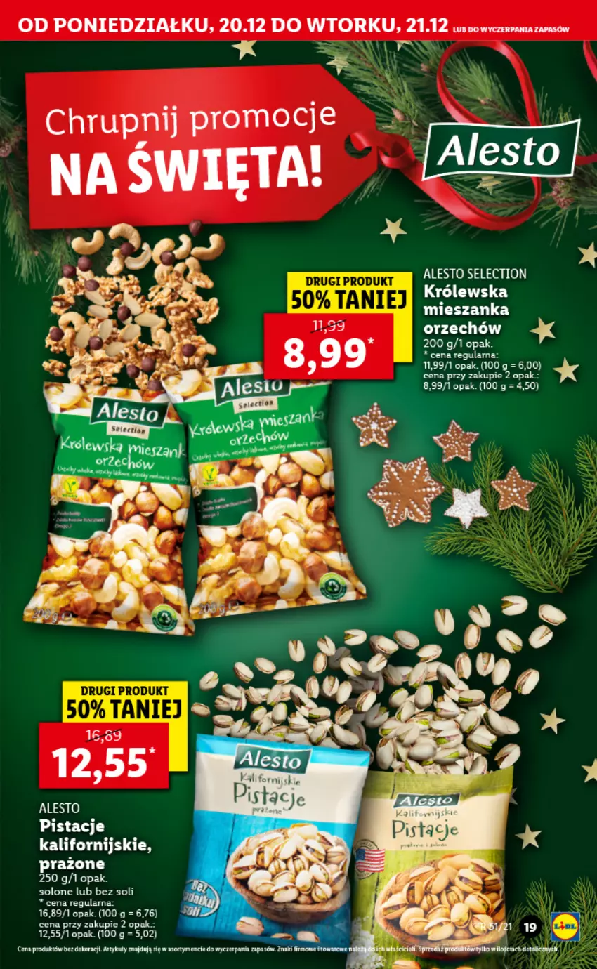 Gazetka promocyjna Lidl - GAZETKA - ważna 20.12 do 24.12.2021 - strona 19 - produkty: Pistacje