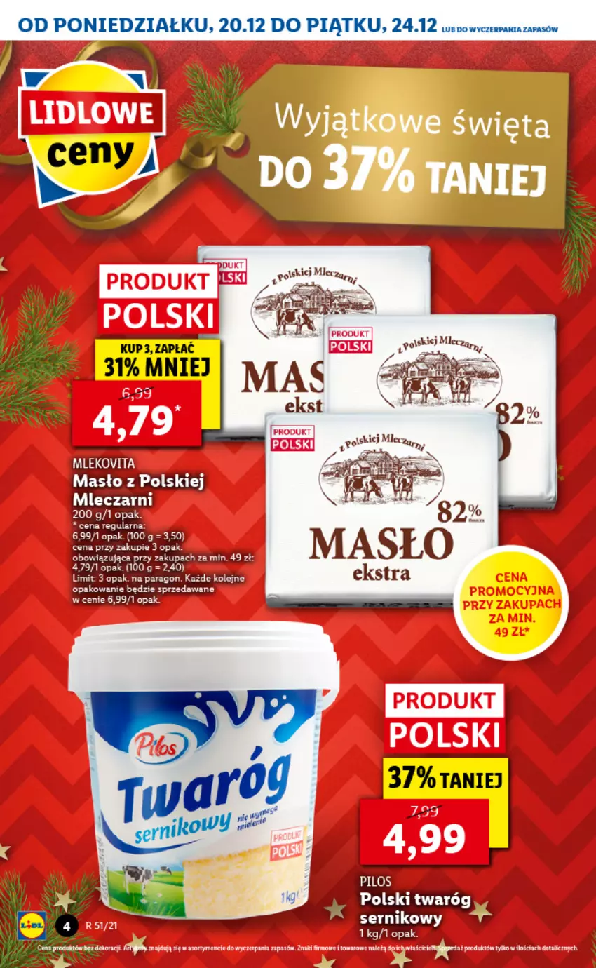 Gazetka promocyjna Lidl - GAZETKA - ważna 20.12 do 24.12.2021 - strona 4 - produkty: Ser, Twaróg