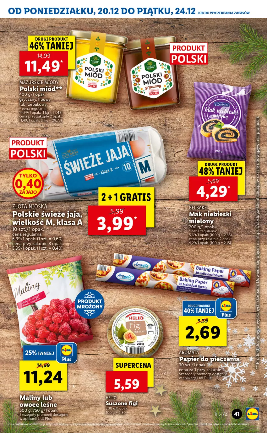 Gazetka promocyjna Lidl - GAZETKA - ważna 20.12 do 24.12.2021 - strona 41 - produkty: Jaja, Maliny