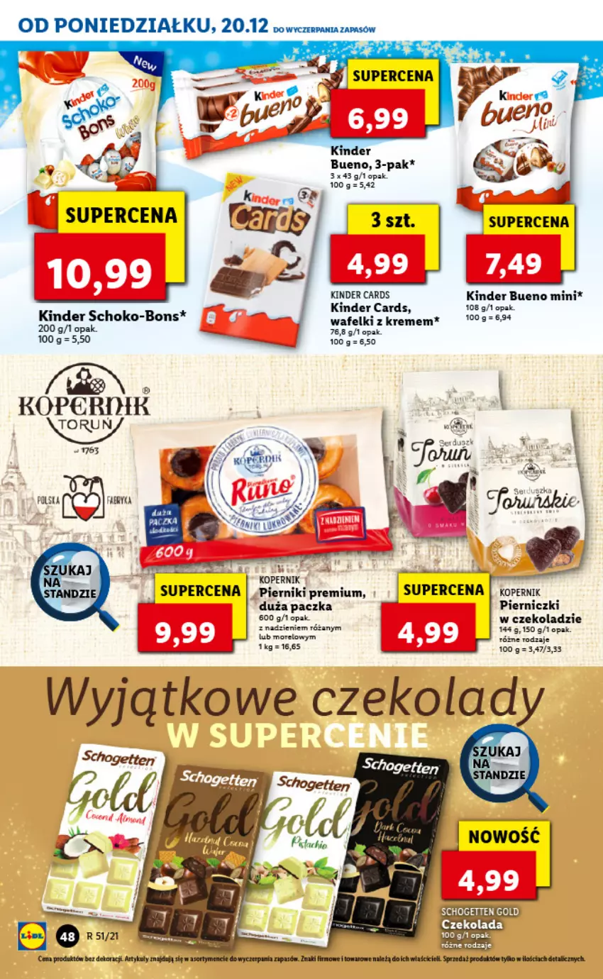 Gazetka promocyjna Lidl - GAZETKA - ważna 20.12 do 24.12.2021 - strona 48 - produkty: Kinder, Róża, Schogetten