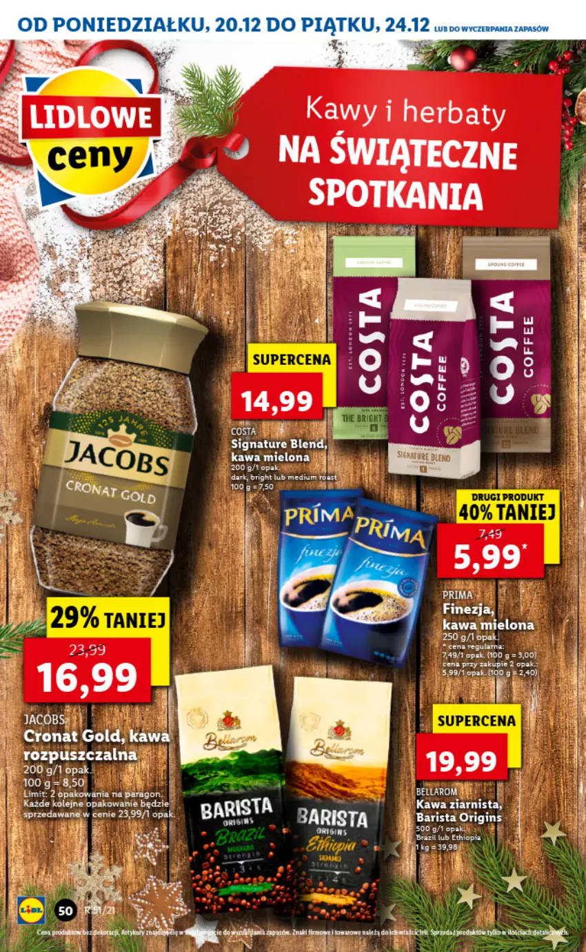 Gazetka promocyjna Lidl - GAZETKA - ważna 20.12 do 24.12.2021 - strona 50 - produkty: Bell, Bella, Gin, Kawa, Kawa mielona, Olej, Prima