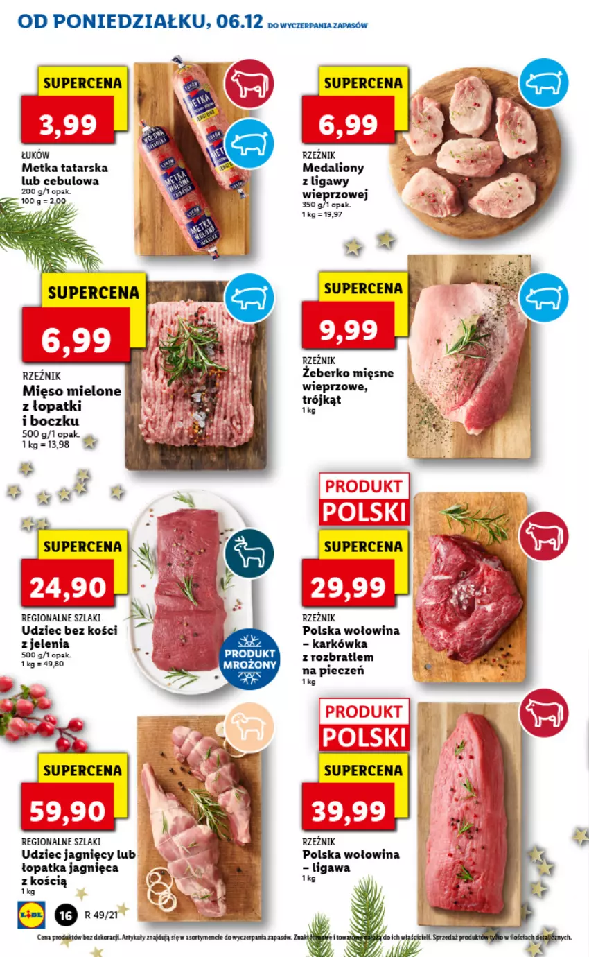 Gazetka promocyjna Lidl - GAZETKA - ważna 06.12 do 08.12.2021 - strona 16 - produkty: Lion, Metka tatarska, Mięso, Mięso mielone, Piec, Wołowina