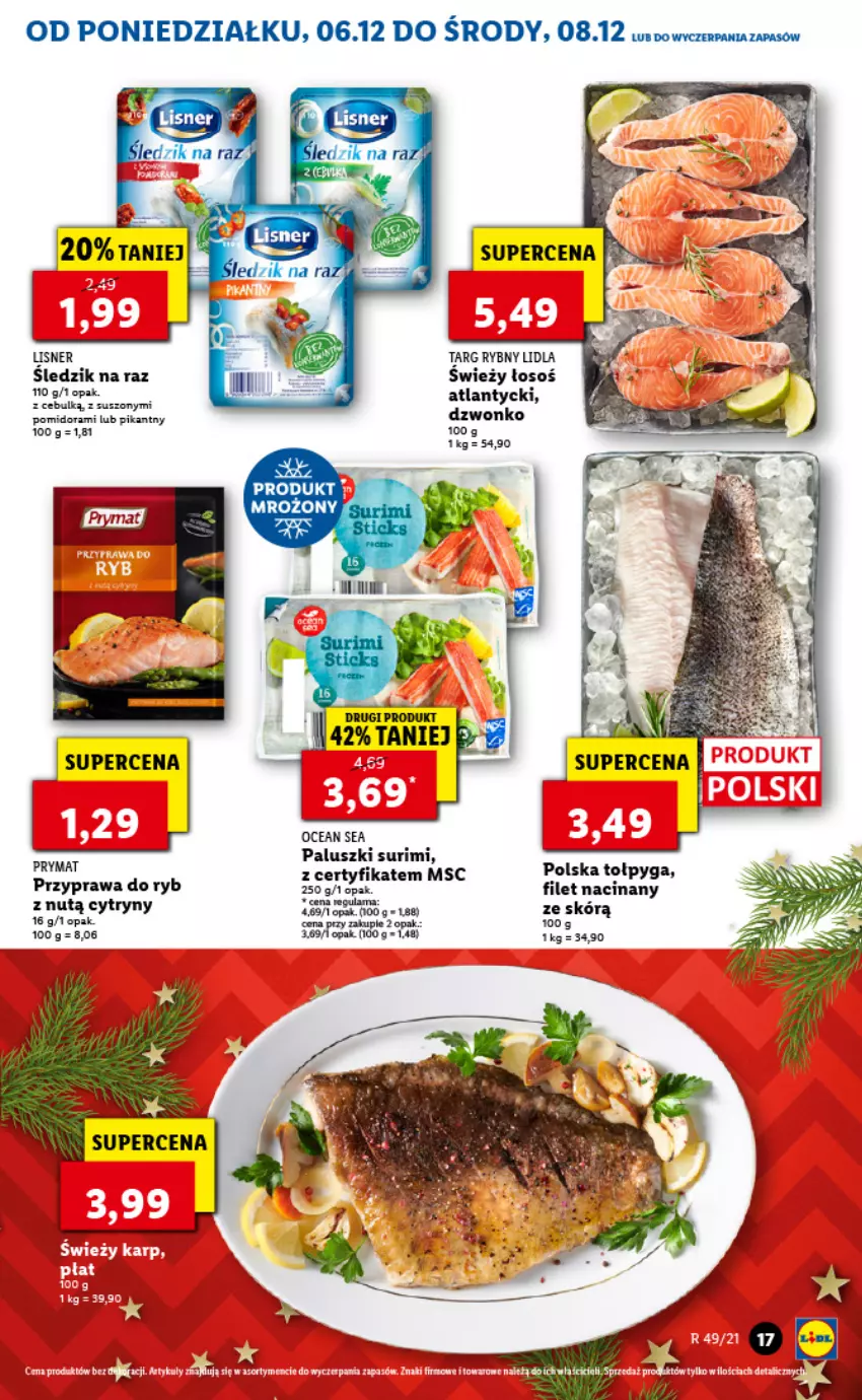 Gazetka promocyjna Lidl - GAZETKA - ważna 06.12 do 08.12.2021 - strona 17 - produkty: Cytryny, Fa, Lisner, Surimi, Tołpyga