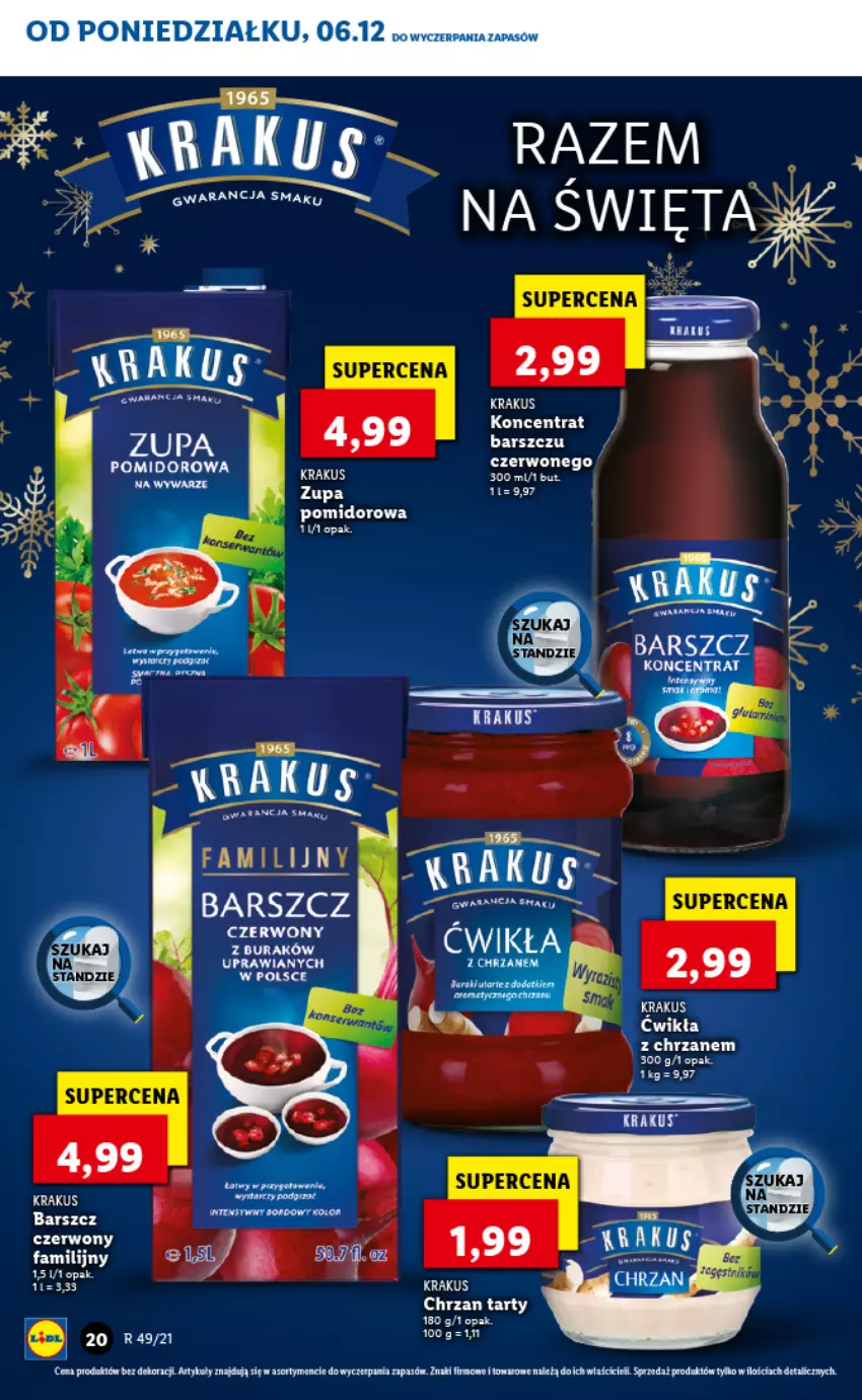 Gazetka promocyjna Lidl - GAZETKA - ważna 06.12 do 08.12.2021 - strona 20 - produkty: Chrzan, Fa, Krakus, Zupa