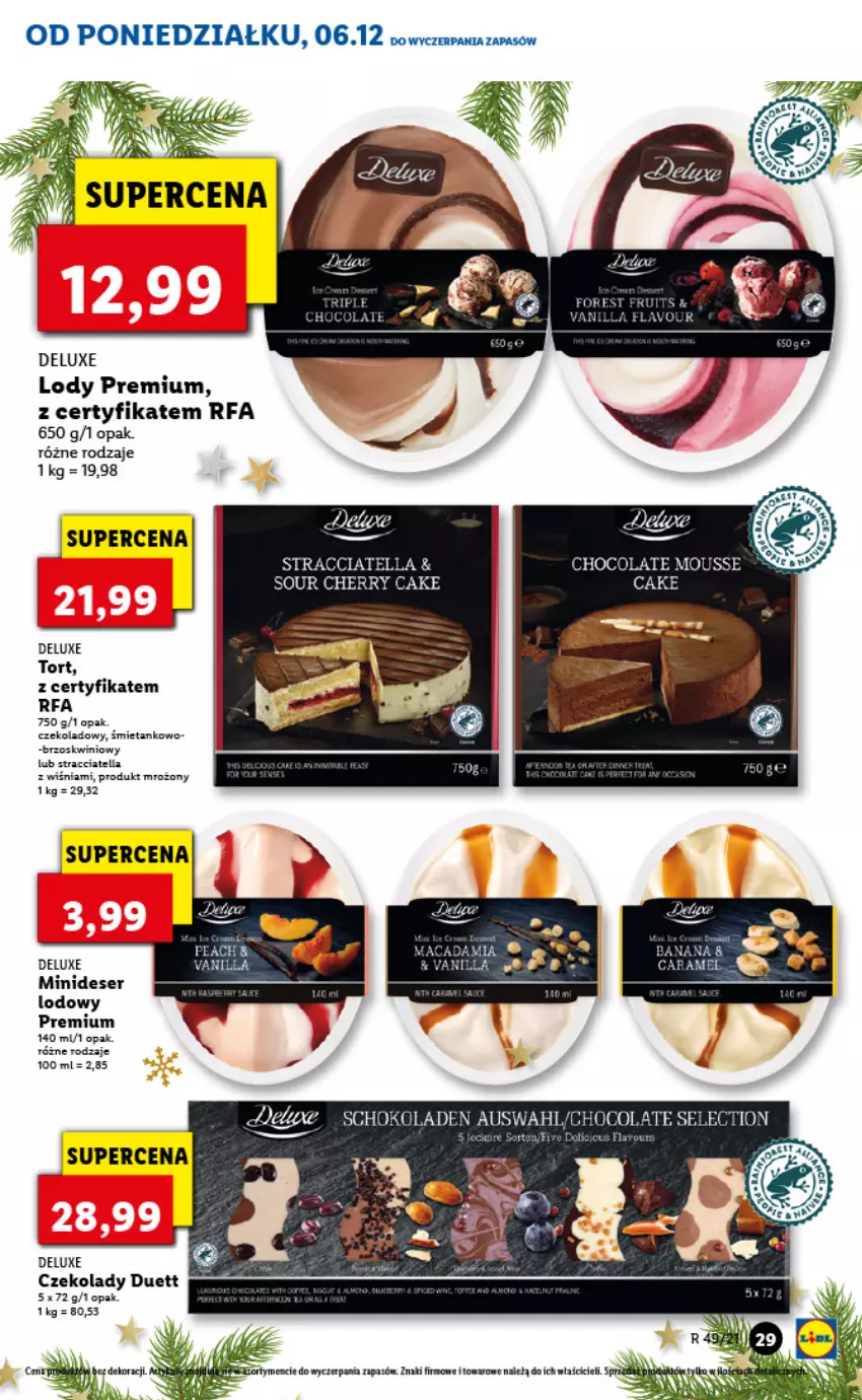 Gazetka promocyjna Lidl - GAZETKA - ważna 06.12 do 08.12.2021 - strona 29 - produkty: Deser, Fa, Lody, Ser