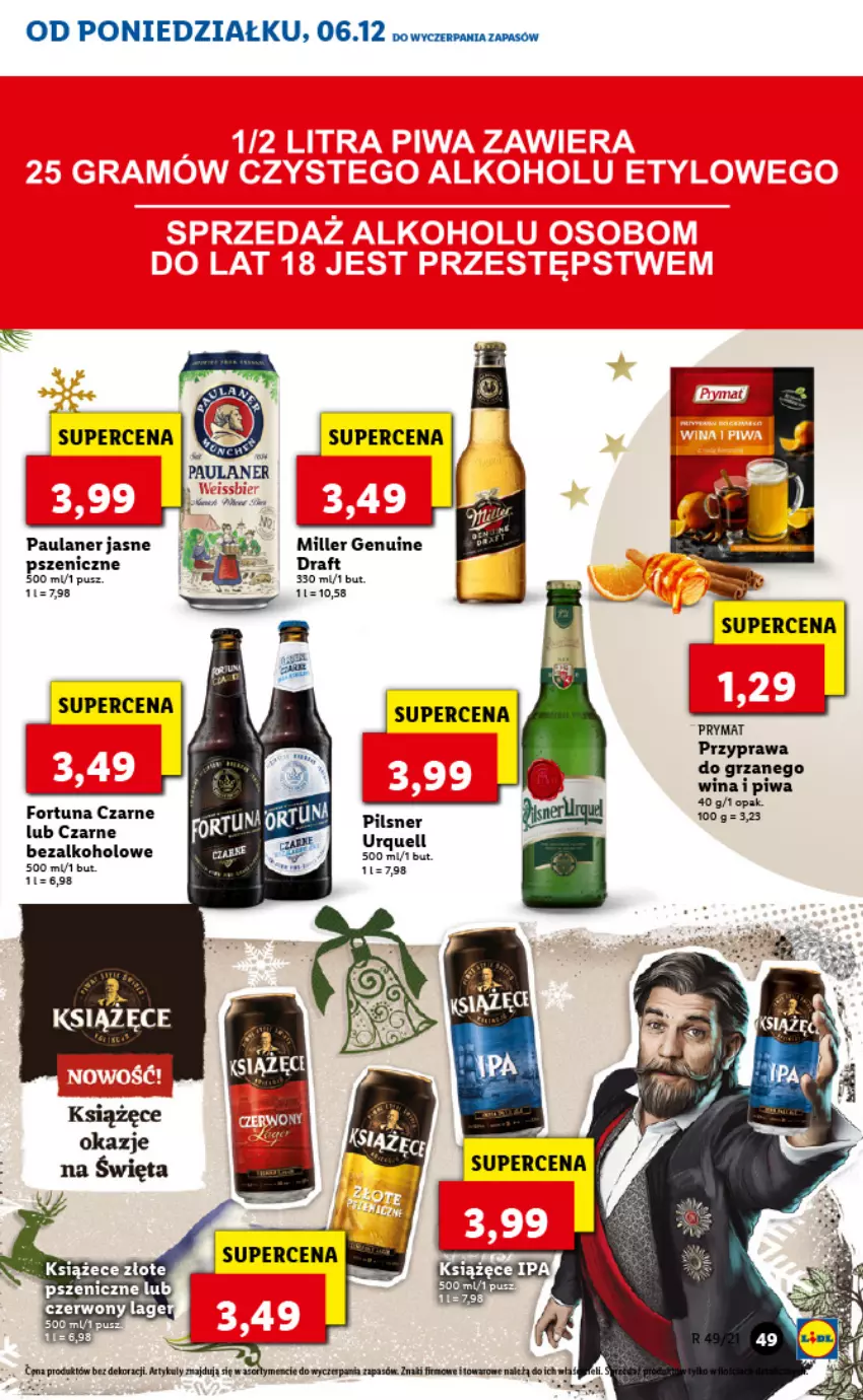 Gazetka promocyjna Lidl - GAZETKA - ważna 06.12 do 08.12.2021 - strona 49 - produkty: Fortuna, Piwa, Prymat