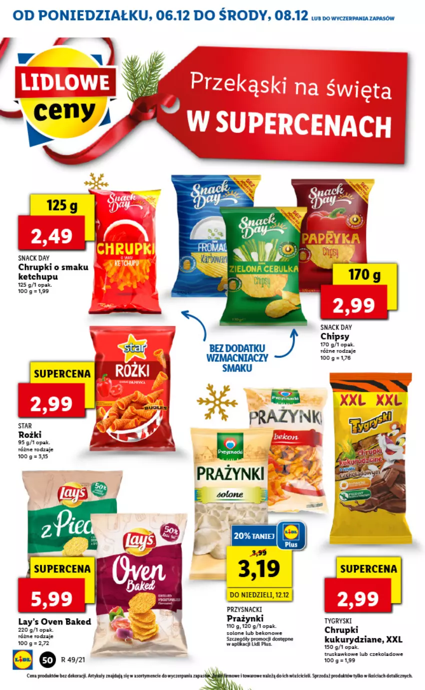 Gazetka promocyjna Lidl - GAZETKA - ważna 06.12 do 08.12.2021 - strona 50 - produkty: Chipsy, Chrupki, Gry, Ketchup, Przysnacki