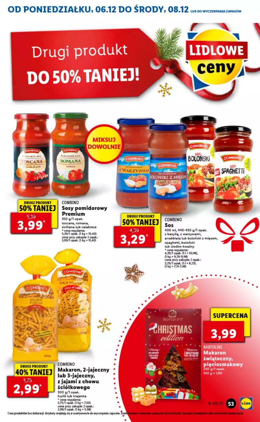 Gazetka promocyjna Lidl - GAZETKA - ważna 06.12 do 08.12.2021 - strona 53 - produkty: Bazyl, Jaja, Makaron, Ser, Sos, Spaghetti, Warzywa