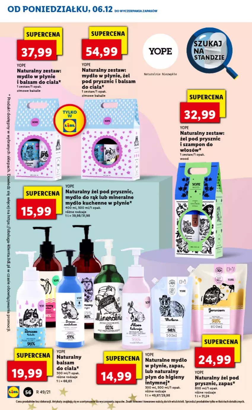 Gazetka promocyjna Lidl - GAZETKA - ważna 06.12 do 08.12.2021 - strona 56 - produkty: Balsam do ciała, Fa, Mydło, Mydło w płynie, Pur, Szampon, Yope