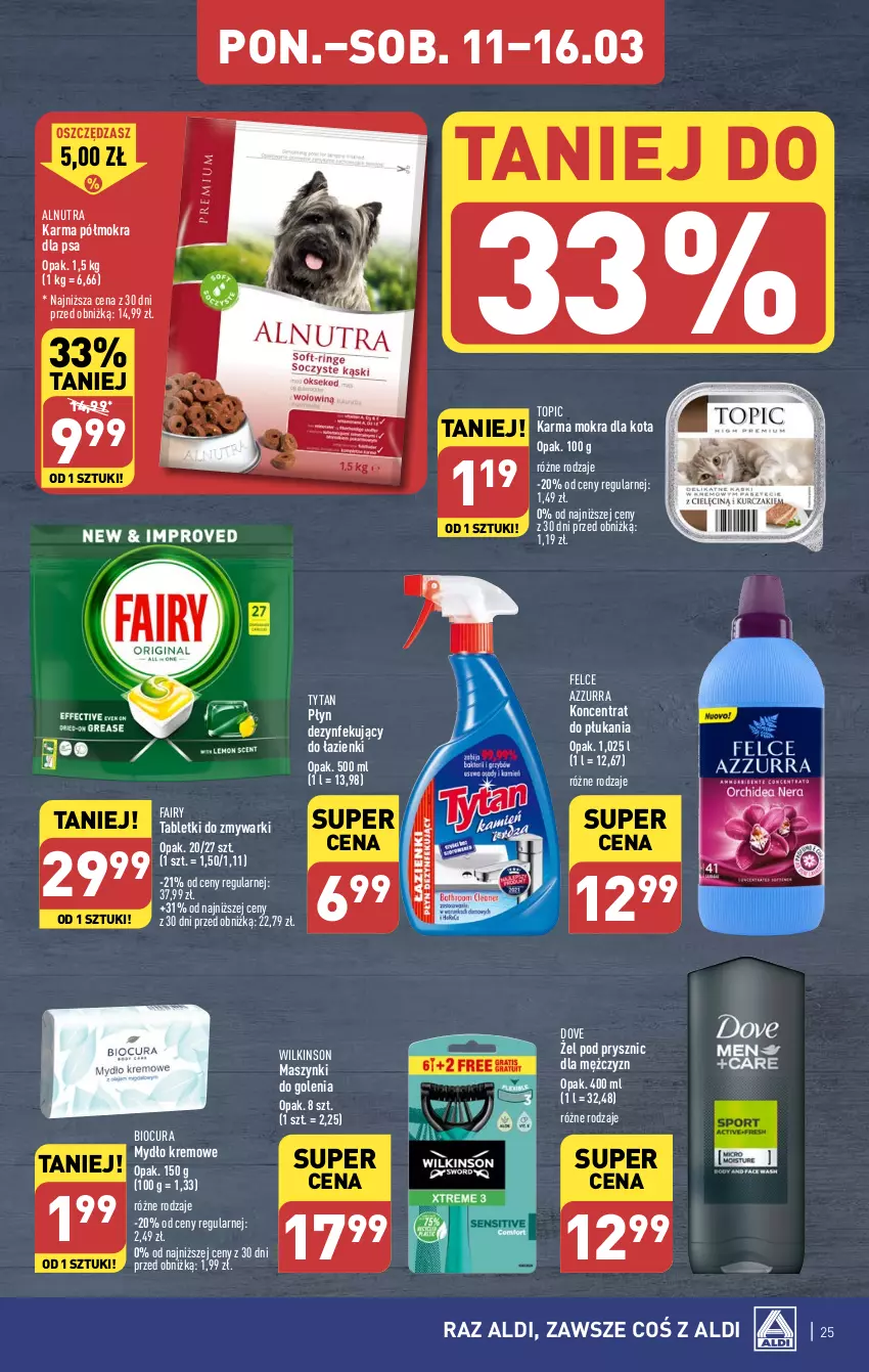 Gazetka promocyjna Aldi - Pełna oferta - ważna 11.03 do 16.03.2024 - strona 25 - produkty: Dove, Fa, Fairy, Mydło, Tablet, Tabletki do zmywarki, Top, Tytan, Zmywarki