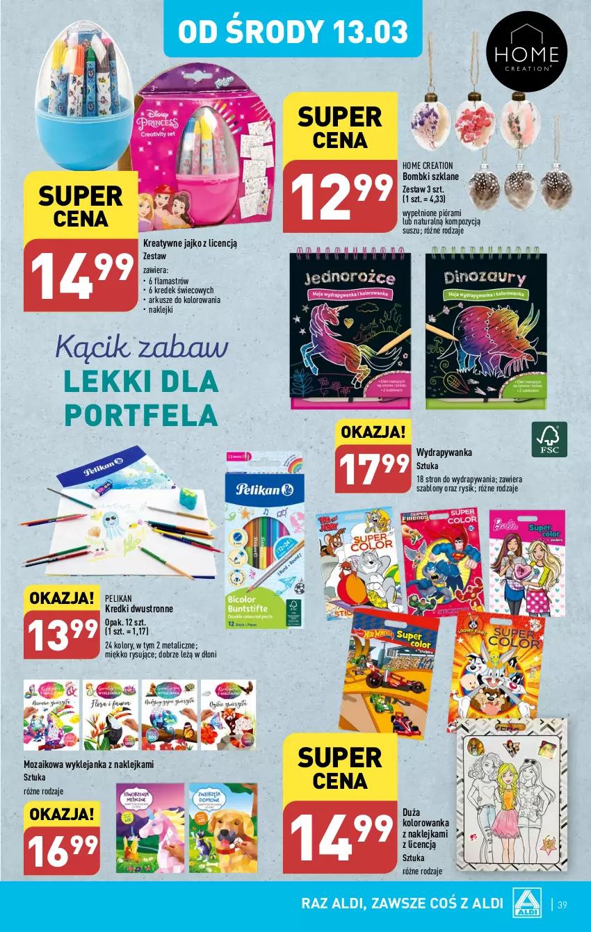 Gazetka promocyjna Aldi - Pełna oferta - ważna 11.03 do 16.03.2024 - strona 39 - produkty: Bombki, Klej, Kolorowanka, Por