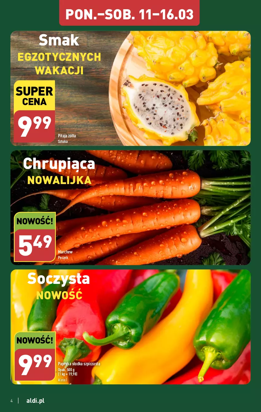 Gazetka promocyjna Aldi - Pełna oferta - ważna 11.03 do 16.03.2024 - strona 4 - produkty: Papryka, Papryka słodka, Szpic