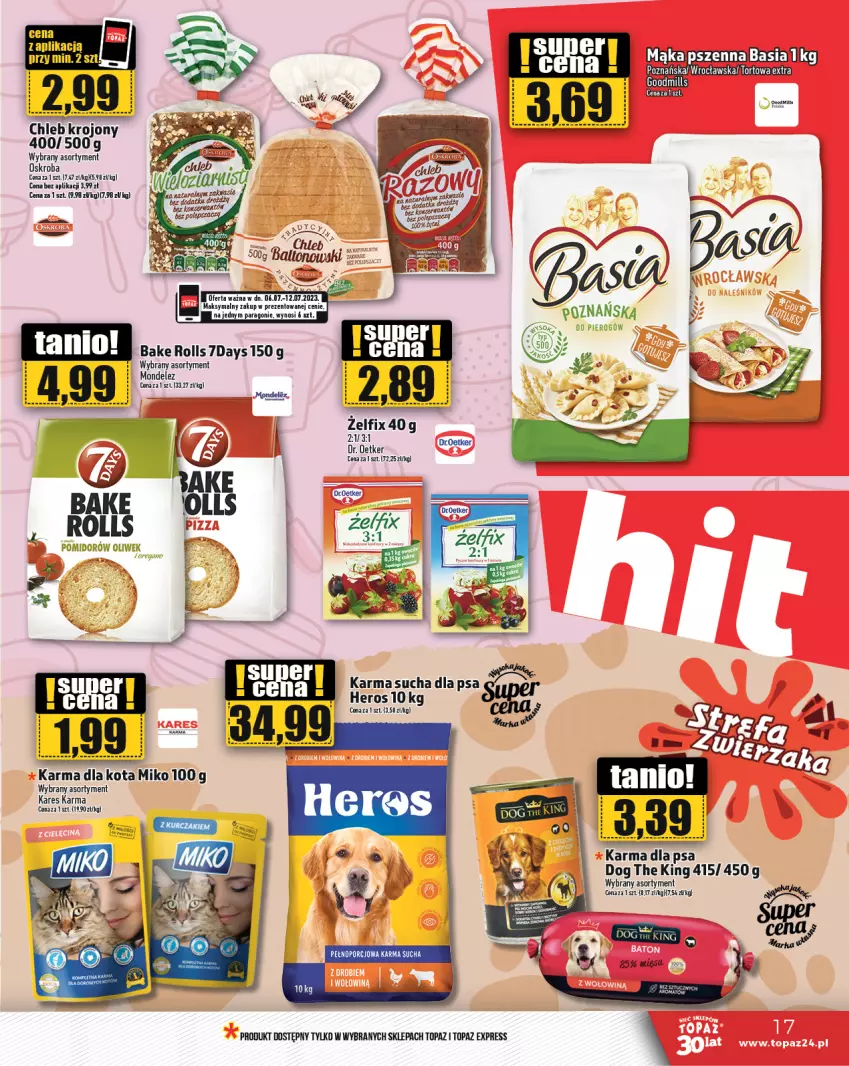 Gazetka promocyjna Topaz - Gazetka - ważna 06.07 do 12.07.2023 - strona 17 - produkty: Bake Rolls, Chleb, Dr. Oetker, Top