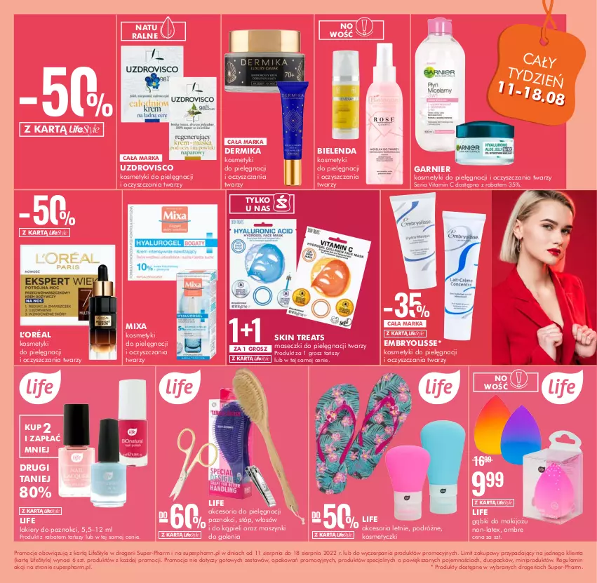 Gazetka promocyjna Super Pharm - Gazetka - ważna 11.08 do 18.08.2022 - strona 7 - produkty: Bielenda, Dermika, Embryolisse, Garnier, Kosmetyki do pielęgnacji, L’Oréal, Lakier, Makijaż, Mixa, Ser