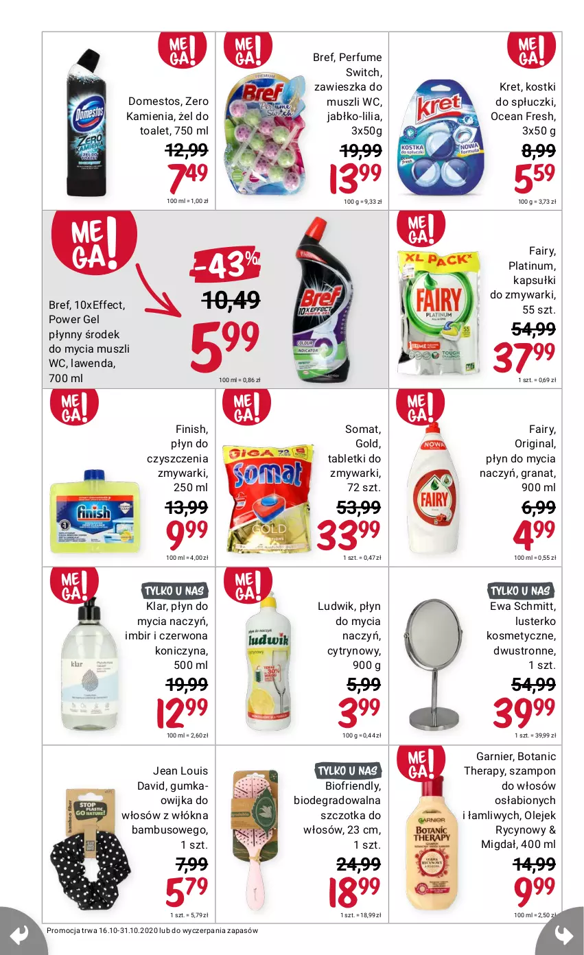 Gazetka promocyjna Rossmann - 16 październik - ważna 16.10 do 31.10.2021 - strona 16 - produkty: Bref, Domestos, Ewa Schmitt, Finish, Garnier, Gin, Gra, Imbir, Kret, Mus, Perfum, Somat, Szczotka, Tablet