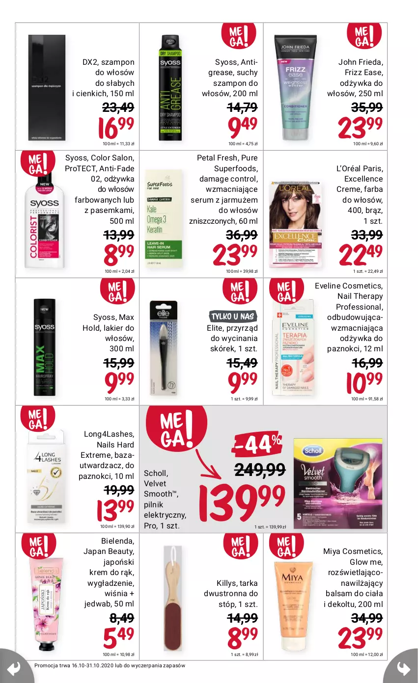 Gazetka promocyjna Rossmann - 16 październik - ważna 16.10 do 31.10.2021 - strona 17 - produkty: Bielenda, Control, DX2, Eveline, Fa, John frieda, L’Oréal, Lakier, Petal Fresh, Pilnik, Pur, Scholl, Szampon, Velvet