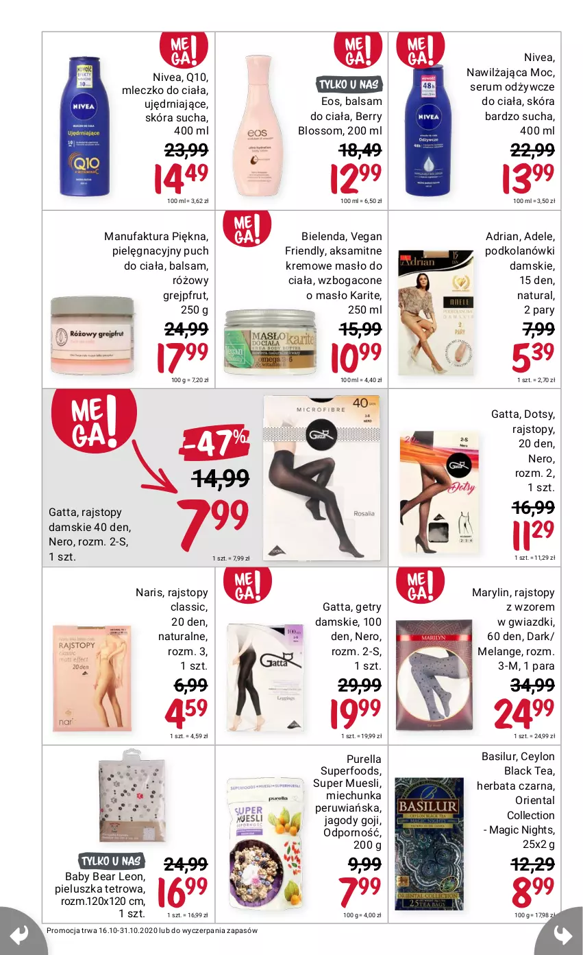 Gazetka promocyjna Rossmann - 16 październik - ważna 16.10 do 31.10.2021 - strona 18 - produkty: Aksam, Bielenda, Gatta, Herbata, Herbata czarna, Lack, Leon, Nivea, Pur, Purella superfoods