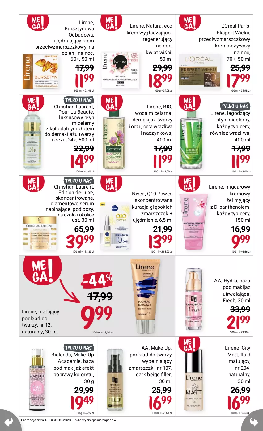 Gazetka promocyjna Rossmann - 16 październik - ważna 16.10 do 31.10.2021 - strona 20 - produkty: Bielenda, Bursztyn, L’Oréal, Laur, Lirene, Mars, Nivea, Rum, Ser, Serum, Woda, Woda micelarna