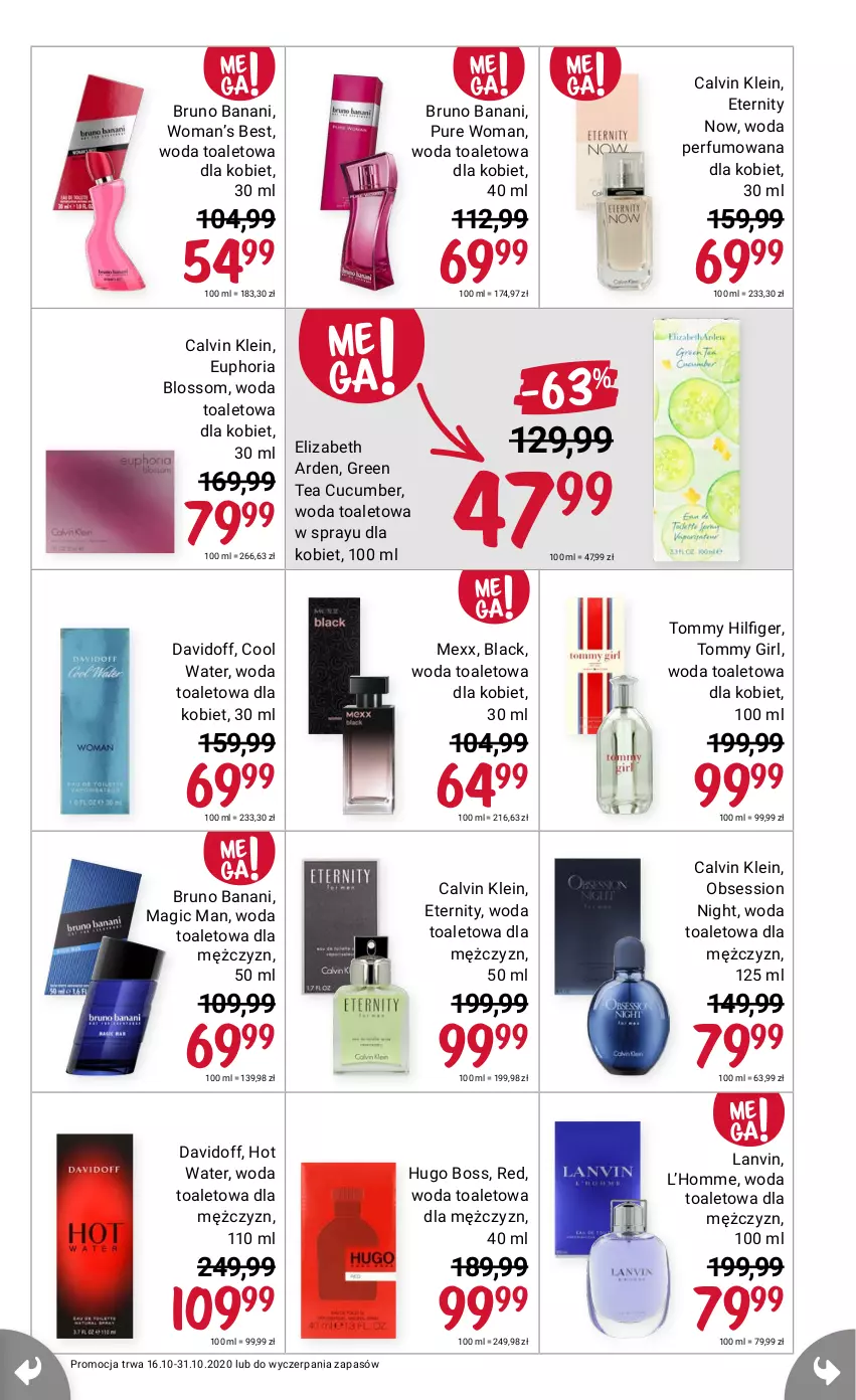 Gazetka promocyjna Rossmann - 16 październik - ważna 16.10 do 31.10.2021 - strona 21 - produkty: Bruno Banani, Calvin Klein, Elizabeth Arden, Lack, Lanvin, Mexx, Pur, SESSIO, Woda, Woda toaletowa