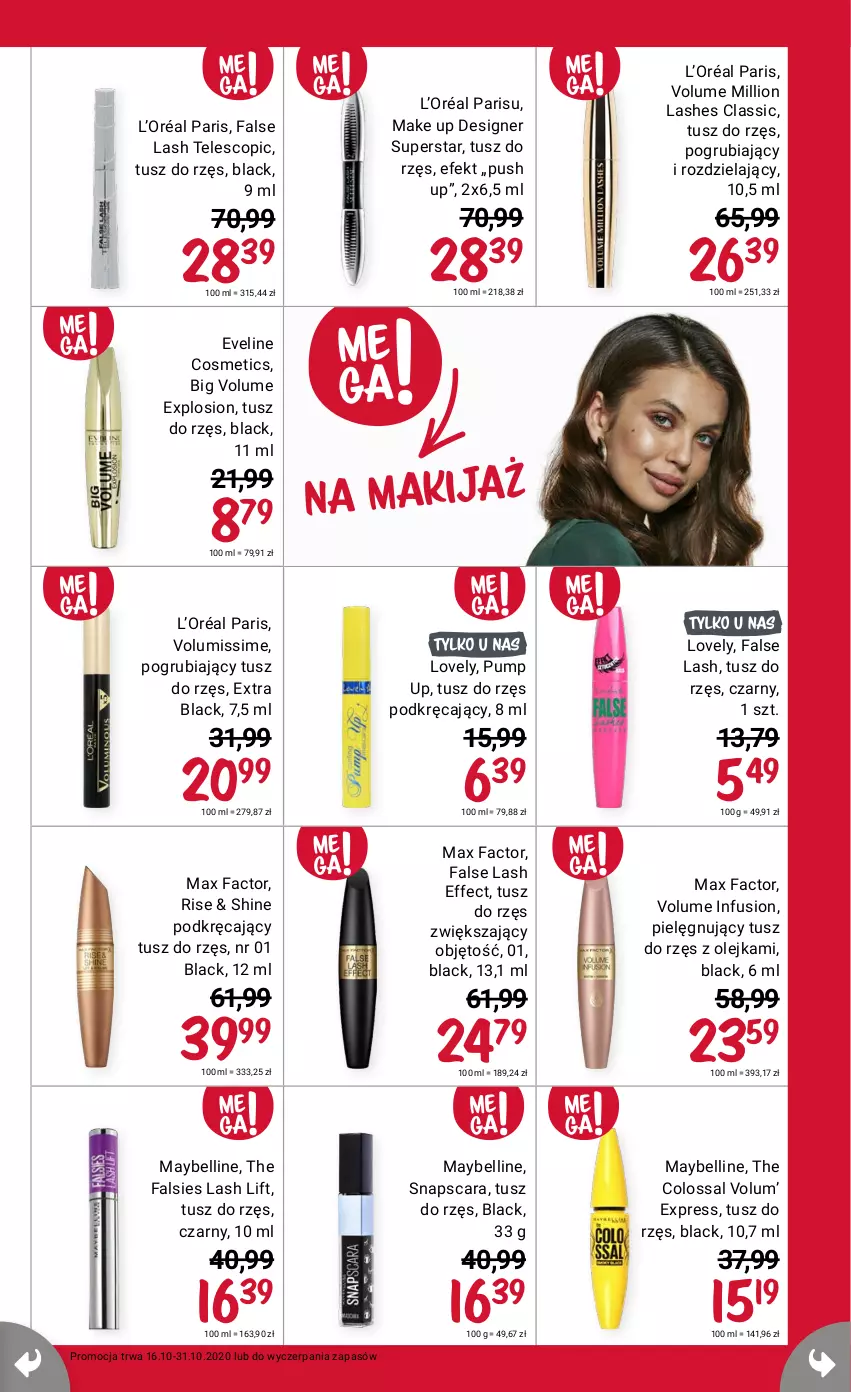 Gazetka promocyjna Rossmann - 16 październik - ważna 16.10 do 31.10.2021 - strona 3 - produkty: Bell, Eveline, Fa, L’Oréal, Lack, Lion, Lovely, Makijaż, Max Factor, Maybelline, Tusz