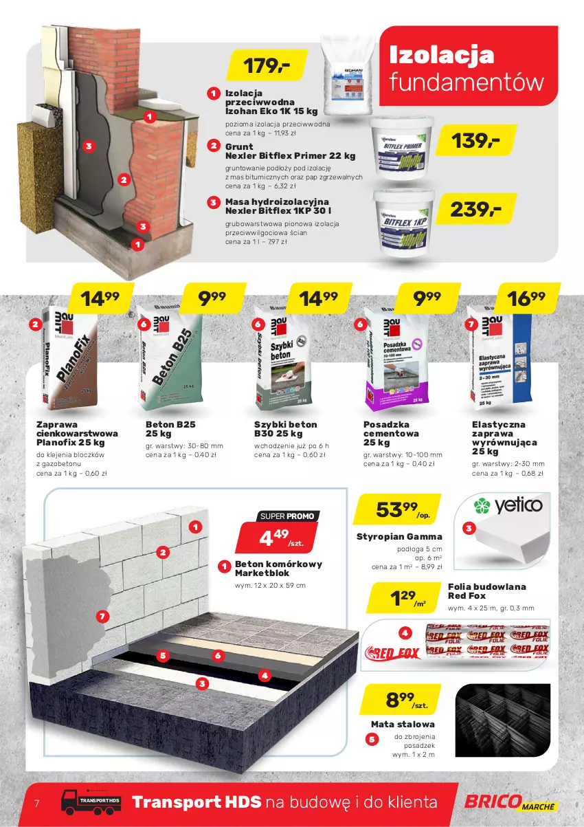 Gazetka promocyjna Bricomarche - Gazetka 
                    03.03
                    do
                    13.03 - ważna 03.03 do 13.03.2021 - strona 7 - produkty: Cement, Grunt, Klej, LANA, LG, Por, Sport, Tran