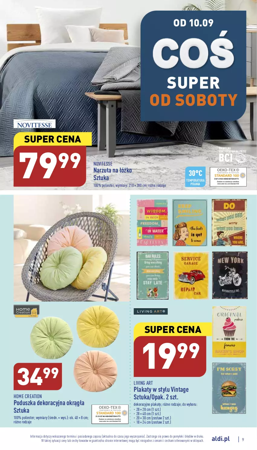 Gazetka promocyjna Aldi - Zaplanuj zakupy wcześniej - ważna 07.09 do 10.09.2022 - strona 9 - produkty: Narzuta, Poduszka, Poduszka dekoracyjna