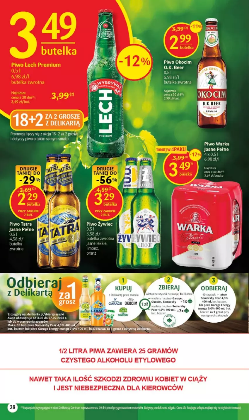 Gazetka promocyjna Delikatesy Centrum - Gazetka DC30 - ważna 03.08 do 09.08.2023 - strona 28 - produkty: Gra, Koc, Mango, Okocim, Piec, Piwa, Piwo, Rum, Somersby, Tatra, Warka