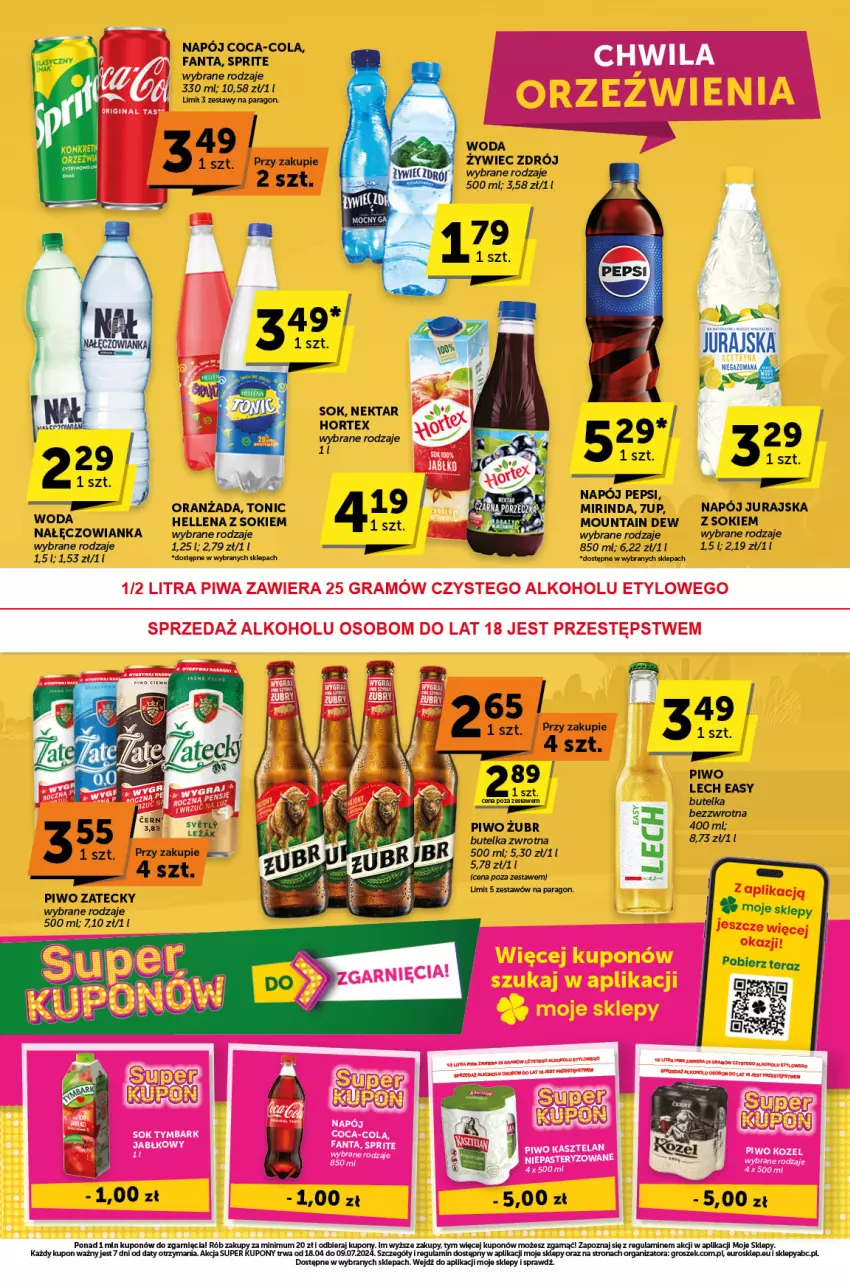 Gazetka promocyjna ABC - ważna 16.05 do 30.05.2024 - strona 7 - produkty: 7up, Coca-Cola, Fa, Fanta, Hellena, Hortex, Mirinda, Nałęczowianka, Napój, Nektar, Oranżada, Pepsi, Piwo, Ryż, Sok, Sprite, Tymbark, Woda