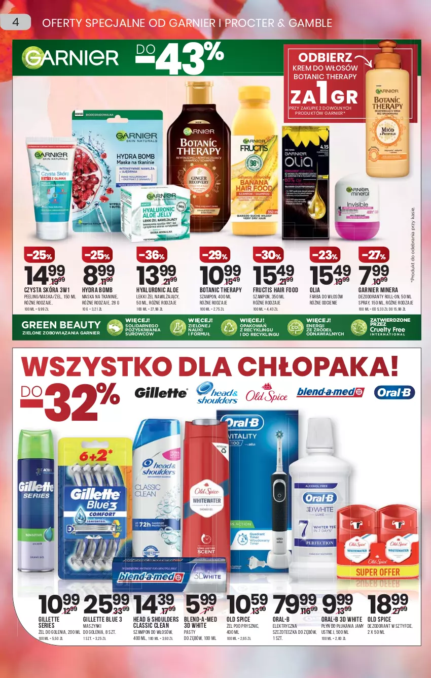 Gazetka promocyjna Drogerie Natura - Gazetka Drogerie Natura - ważna 23.09 do 06.10.2021 - strona 4 - produkty: Blend-a-Med, Dezodorant, Fa, Farba do włosów, Fructis, Garnier, Gillette, Maska, Old Spice, Peeling, Płyn do płukania, Ser, Szampon, Szczoteczka, Szczoteczka do zębów