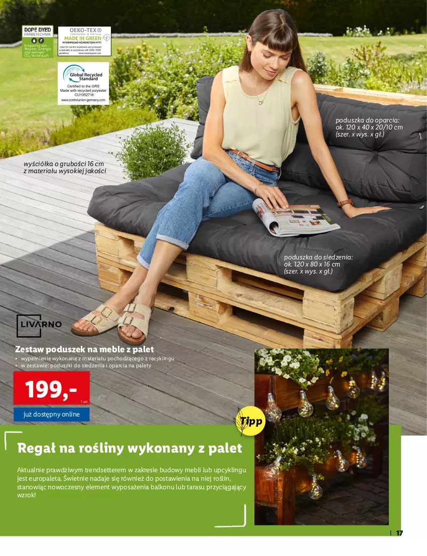 Gazetka promocyjna Lidl - KATALOG OGRÓD - ważna 25.04 do 12.06.2022 - strona 17 - produkty: Meble, Paleta, Poduszka, Regał, Sok