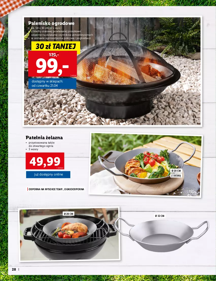 Gazetka promocyjna Lidl - KATALOG OGRÓD - ważna 25.04 do 12.06.2022 - strona 28 - produkty: Palenisko, Patelnia, Pokrywa, Por, Sok