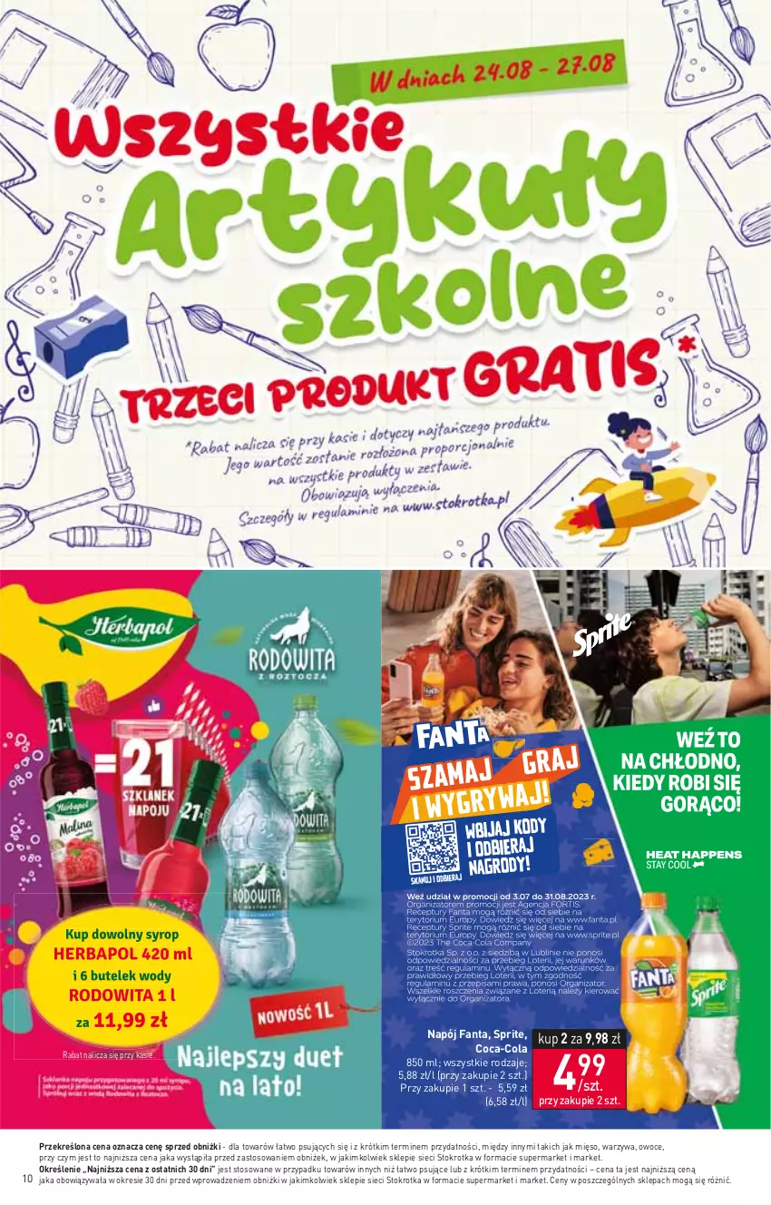 Gazetka promocyjna Stokrotka - Market - ważna 24.08 do 30.08.2023 - strona 13 - produkty: Coca-Cola, Fa, Fanta, Mięso, Napój, Owoce, Sprite, Warzywa