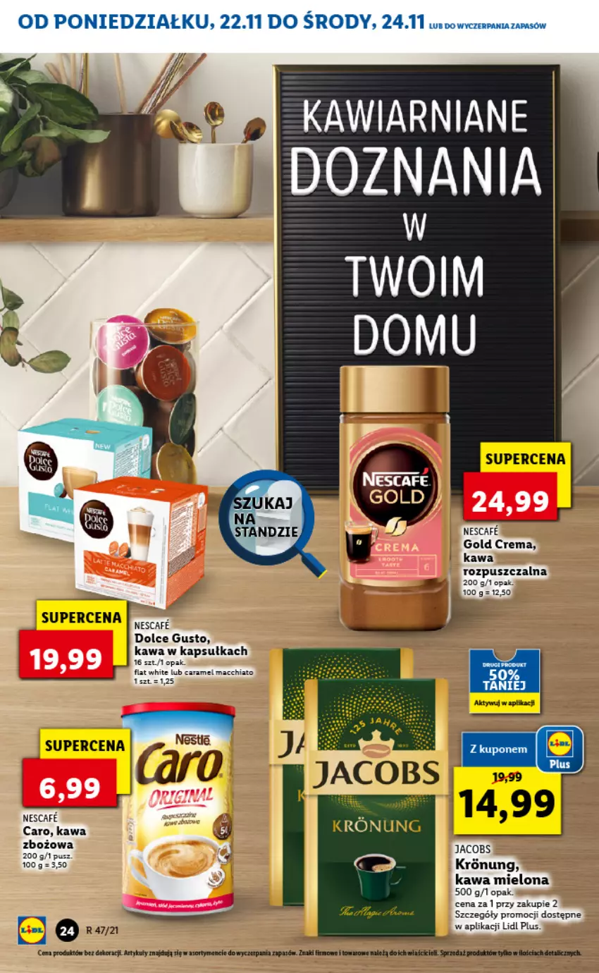 Gazetka promocyjna Lidl - GAZETKA - ważna 22.11 do 24.11.2021 - strona 24 - produkty: Chia, Dolce Gusto, Kawa, Kawa mielona, Kawa rozpuszczalna