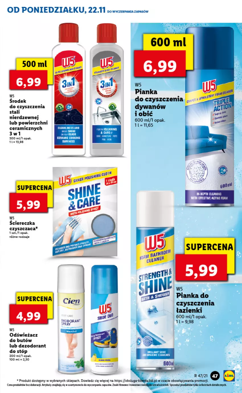 Gazetka promocyjna Lidl - GAZETKA - ważna 22.11 do 24.11.2021 - strona 47 - produkty: Dezodorant, Dywan, Fa, Pianka do czyszczenia