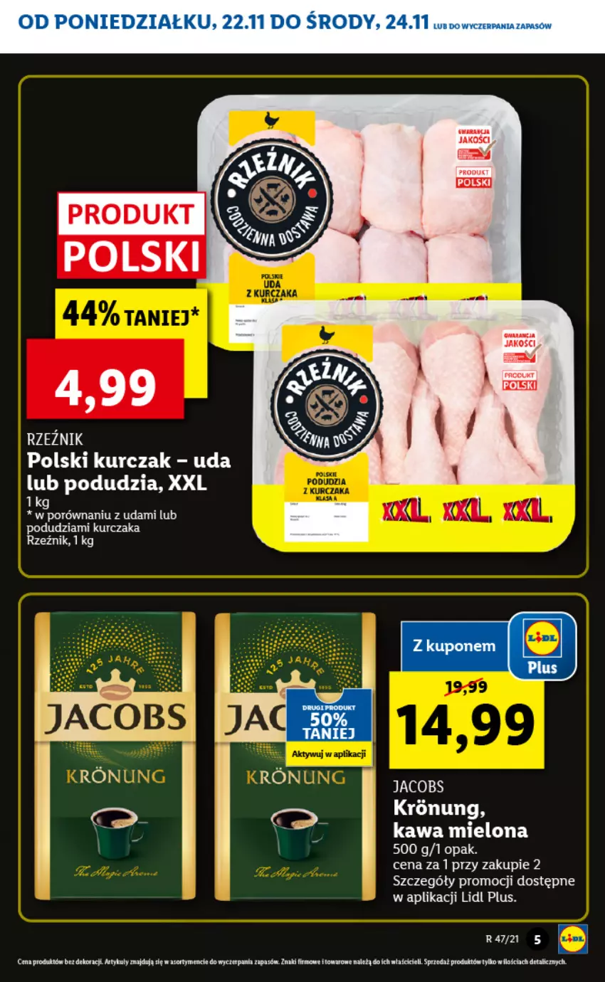 Gazetka promocyjna Lidl - GAZETKA - ważna 22.11 do 24.11.2021 - strona 5 - produkty: Jacobs, Kawa, Kawa mielona, Kurczak, Por