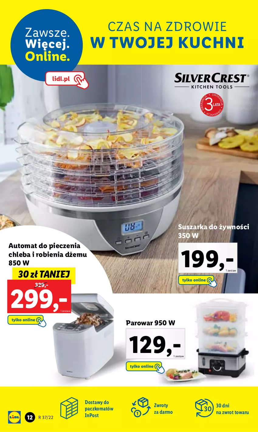 Gazetka promocyjna Lidl - GAZETKA - ważna 12.09 do 17.09.2022 - strona 12 - produkty: Automat do pieczenia chleba, Chleb, Dżem, Piec, Suszarka, Zdrowie