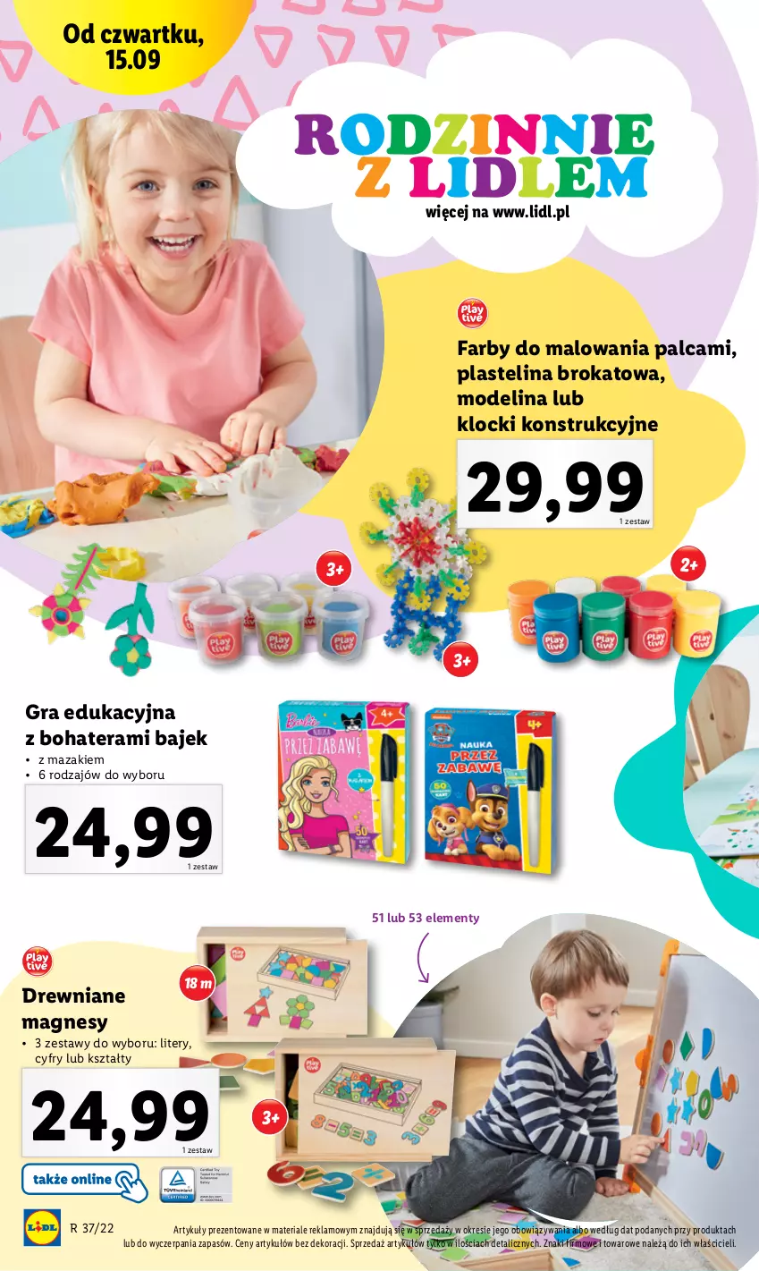 Gazetka promocyjna Lidl - GAZETKA - ważna 12.09 do 17.09.2022 - strona 35 - produkty: Fa, Gra, Klocki, Plastelina, Tera