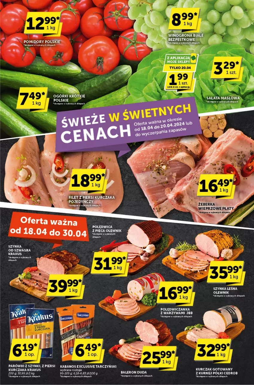 Gazetka promocyjna ABC - ważna 18.04 do 30.04.2024 - strona 3 - produkty: Filet z piersi kurczaka, Kurczak, Masło, Olewnik, Pomidory, Sałat, Sałata masłowa, Ser, Szynka, Warzywa